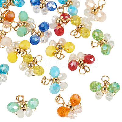 20Pcs 10Colors Glass Beaded Pendants FIND-TA0009-21-1