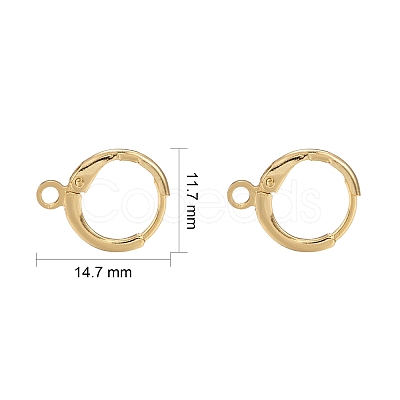 Brass Huggie Hoop Earring Findings X-KK-L179-04G-A-1