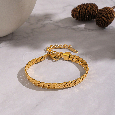304 Stainless Steel Cuban Link Chain Bracelets for Women LS-TJ2572-1