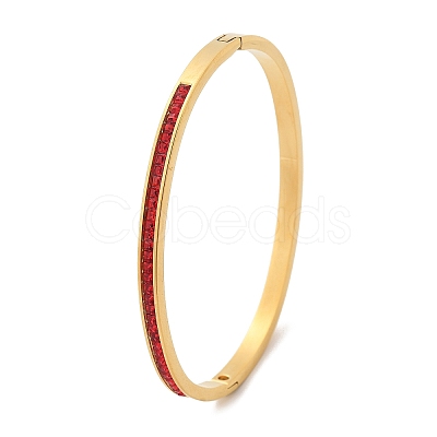 304 Stainless Steel Rhinestone Bangles for Women BJEW-Z092-06G-1