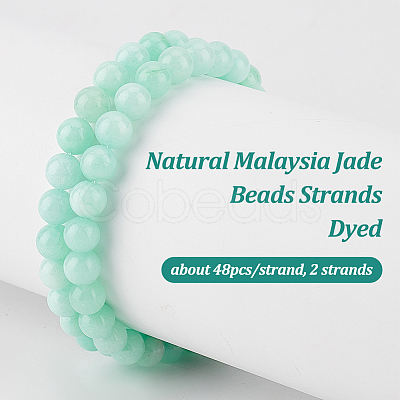 2 Strands Natural Malaysia Jade Beads Strands G-OC0005-13A-1