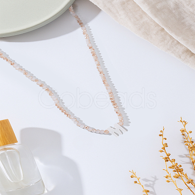 1Pc Glass Rondelle Beaded Necklaces NJEW-LP0007-23M-1