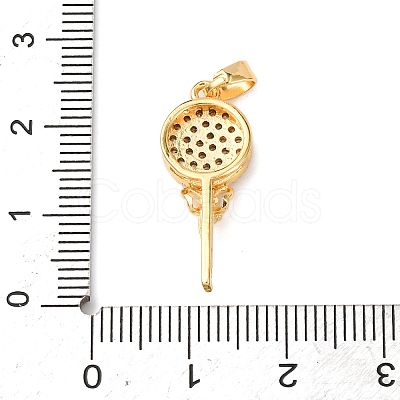 Brass Micro Pave Clear Cubic Zirconia Pendants KK-C249-01G-1