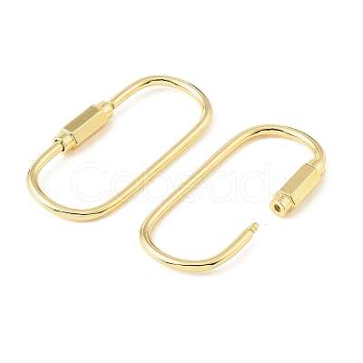 Oval Brass Screw Lock Carabiner Clasp Metal Carabiner Clip for Necklace DIY KK-CBA9CBD-05G-1