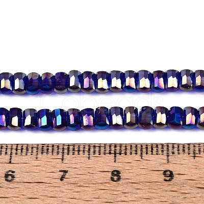 Electroplate Transparent Glass Beads Strands EGLA-N022-09A-B04-1
