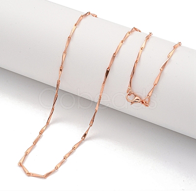 Triangle Brass Link Chain Necklaces for Women NJEW-G084-06RG-1