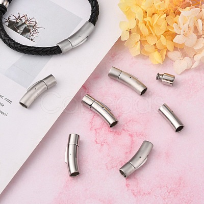Tarnish Resistant Column 304 Stainless Steel Bayonet Necklace Clasps STAS-I013-6mm-B-1