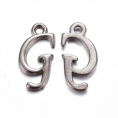 Gunmetal Plated Alloy Letter Pendants PALLOY-J718-01B-G-1