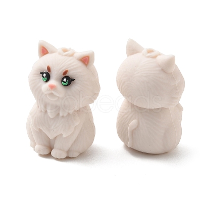 Persian Cat Shape Food Grade Silicone Focal Beads SL-CBAAE23-02-1