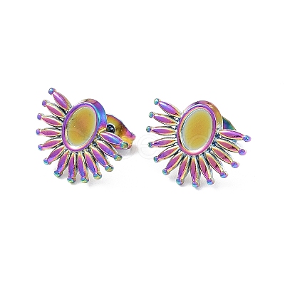 Ion Plating(IP) 304 Stainless Steel Stud Earring Finding EJEW-I285-01MC-1