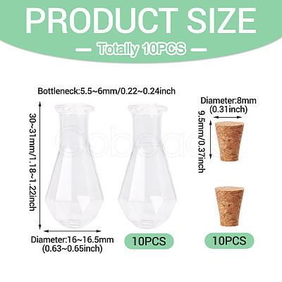 10Pcs Clear Glass Wishing Bottles AJEW-TA0002-85E-1