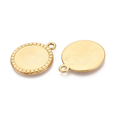 304 Stainless Steel Pendant Cabochon Settings STAS-N108-69G-1