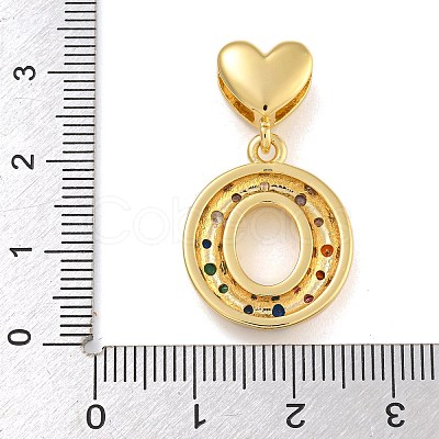 Brass Micro Pave Colorful Cubic Zirconia Pendants KK-P281-01G-O-1