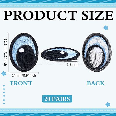 20 Pairs Eye Appliques DIY-PH0035-13A-1