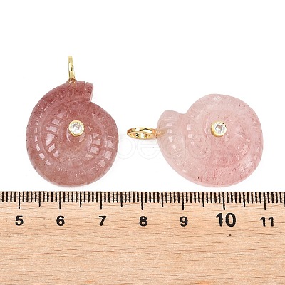 Natural Strawberry Quartz Pendants G-H353-02G-04-1