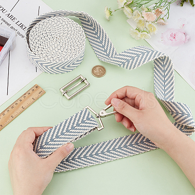 5 Yards Polycotton Jacquard Arrow Ribbon OCOR-WH0078-173C-1