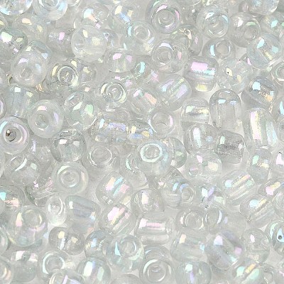 Transparent Rainbow Colours Round Glass Seed Beads X-SEED-A007-4mm-161-1