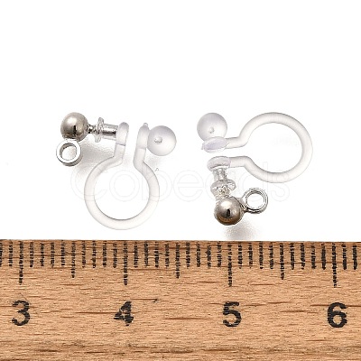 201 Stainless Steel Clip-on Earring Settings STAS-F311-14P-1