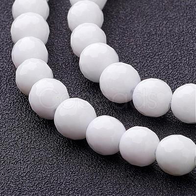 Synthetic White Agate Beads Strands G-D419-8mm-01-1