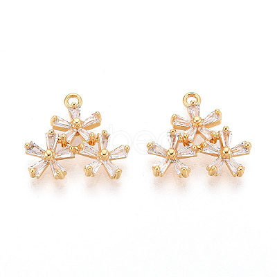 Brass Micro Pave Cubic Zirconia Pendants KK-N263-43G-1