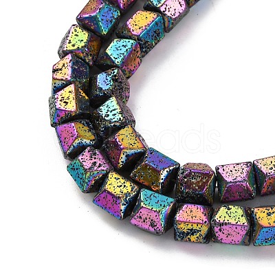 Electroplated Natural Lava Rock Beads Strands G-A256-D01-01H-1