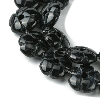 Natural Black Stone Beads Strands G-H023-B16-01-1