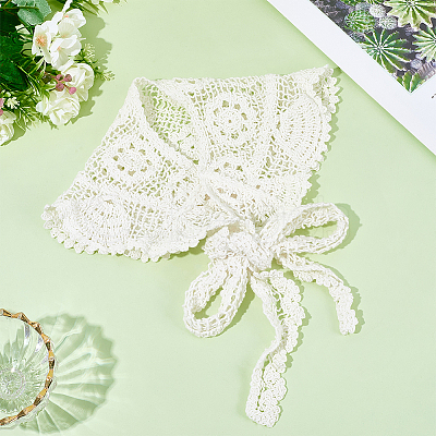 Polyester Knitted Triangle Headscarf AJEW-WH20072-69B-1