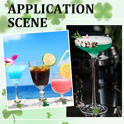 20Pcs 10 Styles Saint Patrick's Day Alloy Enamel Charm Wine Glass Charms AJEW-SC00046-1