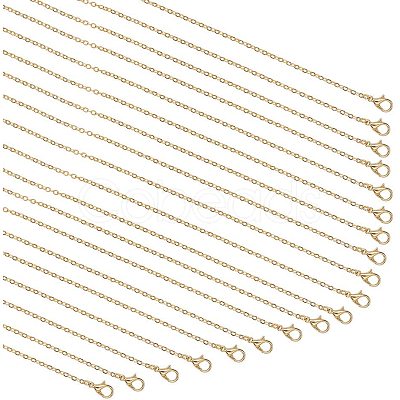 Brass Cable Chains Necklace Making MAK-PH0004-15-1