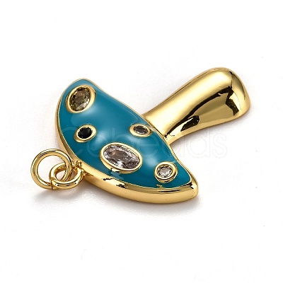 Autumn Theme Real 18K Gold Plated Brass Micro Pave Cubic Zirconia Pendants X-ZIRC-L100-019A-G-1