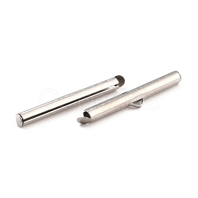 Non-Tarnish 304 Stainless Steel Slide On End Clasp Tubes STAS-C044-08E-P-1