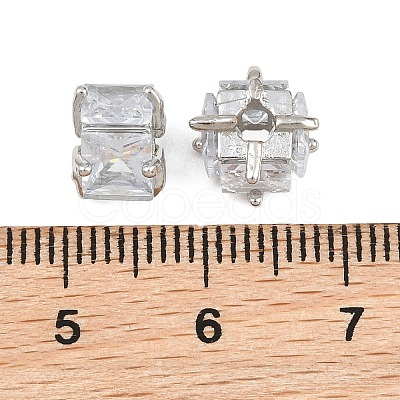 Brass Pave Clear Cubic Zirconia Beads CU-CBA6A75-07P-1