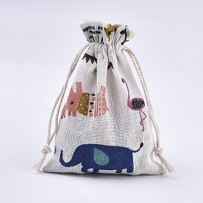 5Pcs Polycotton(Polyester Cotton) Packing Pouches Drawstring Bags ABAG-FP0001-05-1