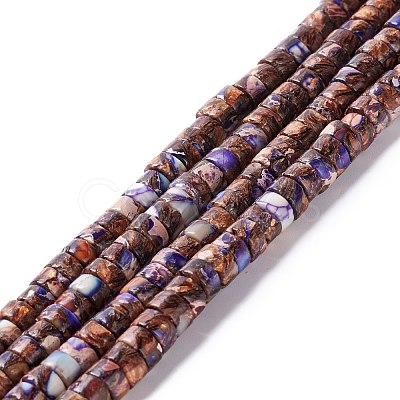 Assembled Synthetic Bronzite and Imperial Jasper Beads Strands G-I318-03A-1
