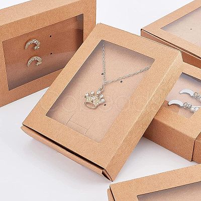 Foldable Drawer Type Creative Kraft Paper Box CON-WH0077-12-1