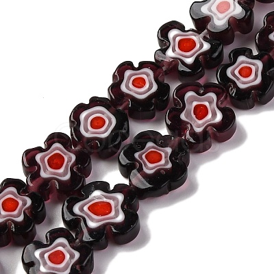 Handmade Millefiori Lampwork Beads Strands LAMP-G164-03L-1