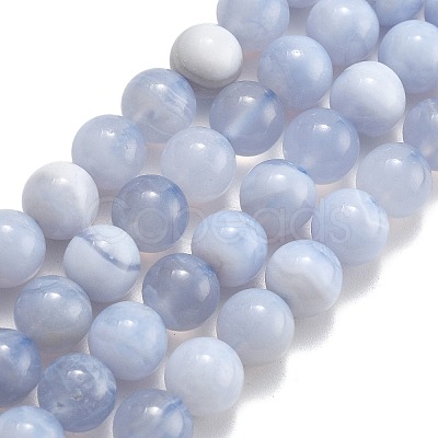 Natural Blue Lace Agate Beads Strands G-F222-30-8mm-02-1