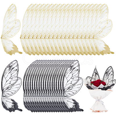 40Pcs 2 Colors Butterfly Wing OPP Gift Wrapping Paper DIY-DR0001-76-1