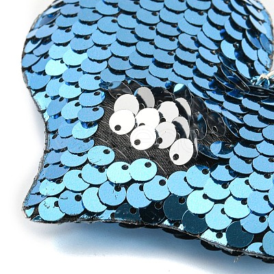 PVC Reflective Sequin Heart Pendant Keychain KEYC-L033-01P-07-1