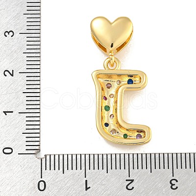 Brass Micro Pave Colorful Cubic Zirconia Pendants KK-P281-01G-J-1