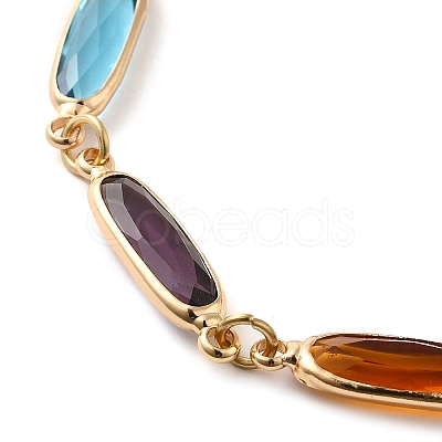 Colorful Glass Link Chain Bracelets BJEW-B075-04-1