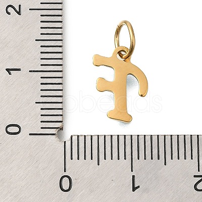 Ion Plating(IP) 304 Stainless Steel Enamel Alphabet Charms STAS-F308-02G-F-1