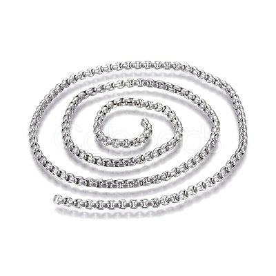Tarnish Resistant 304 Stainless Steel Box Chains STAS-P219-23-F-1