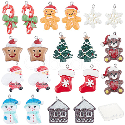 20Pcs 10 Style Opaque Resin Pendants RESI-SC0001-77P-1