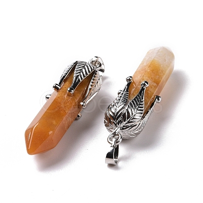 Natural Yellow Jade Big Pointed Pendants G-E059-03AS-03-1