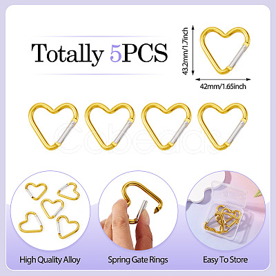 5Pcs Zinc Alloy Spring Gate Rings FIND-TA0009-73G-1
