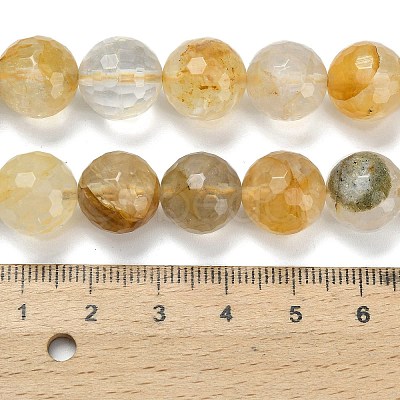 Grade A Natural Yellow Hematoid Quartz Beads Strands G-L642-F04-12mm-1