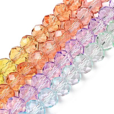 Transparent Painted Glass Beads Strands DGLA-A034-T8mm-A12-1