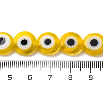 Handmade Evil Eye Lampwork Beads Strands LAMP-R006-01-1