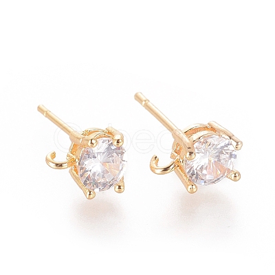 Brass Ear Studs X-KK-S347-150-1